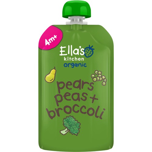 Päron, ärtor & broccolipuré Eko 4m 120g Ellas Kitchen