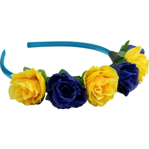 Blomdiadem gul/blå