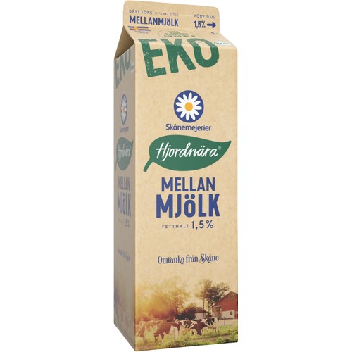 Mellanmjölk Ekologisk 1,5% 1l KRAV Skånemejerier