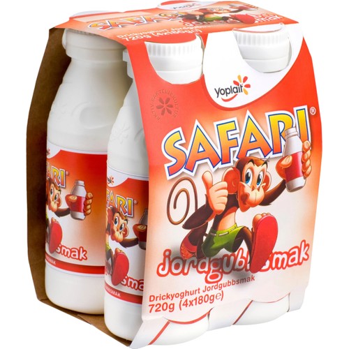 Drickyoghurt Safari Jordgubb 4-p 720g Yoplait