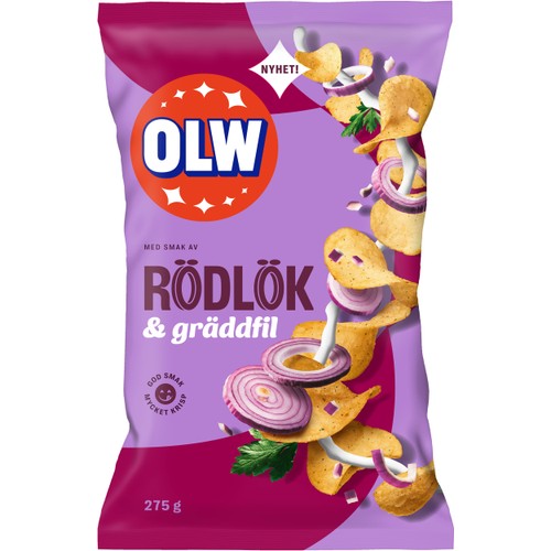 Potatiships Rödlök & Gräddfil 275g Olw