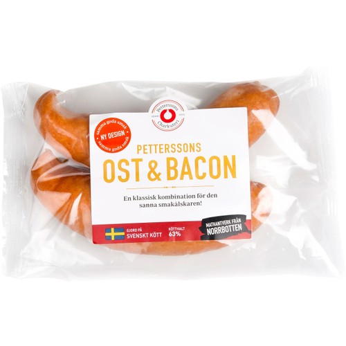 Grillkorv Ost & bacon 230g Petterssons Charkuteri