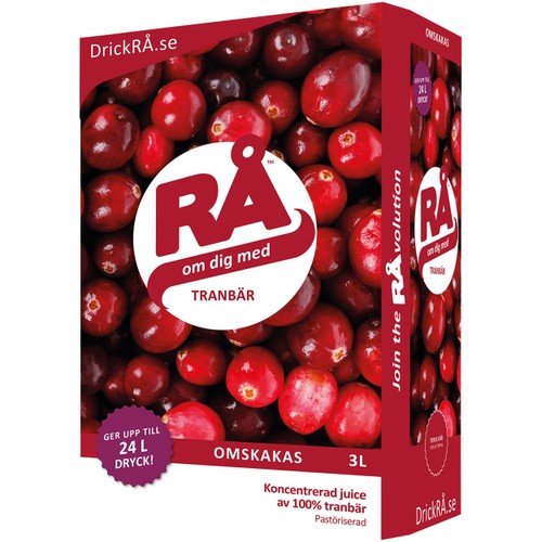 Juice RÅ Tranbär BiB 3l Wellnox