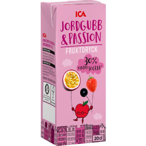 Fruktdryck Jordgubb & passionsfrukt 20cl ICA