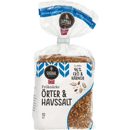 Fröknäcke Ört & havssalt 220g Sigdal Bakeri