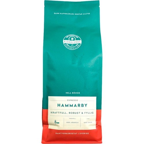 Kaffe Hammarby Hela Bönor 1000g Björklunds Kafferosteri
