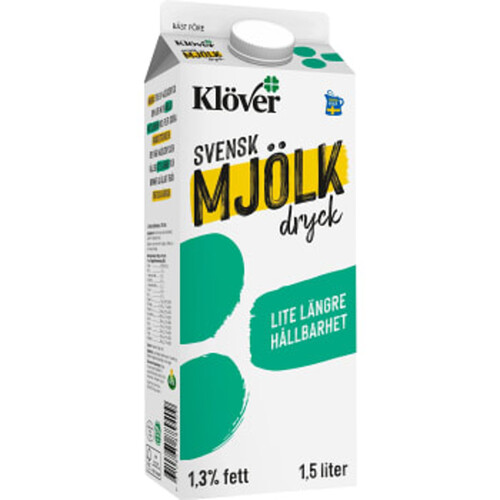 Mjölkdryck längre hållbarhet 1,3% 1,5l Klöver®