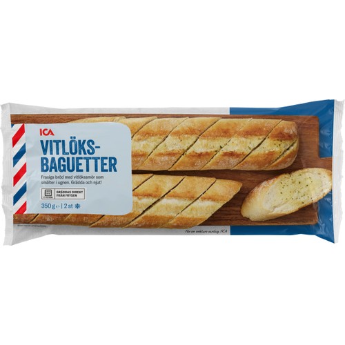 Vitlöksbaguetter Frysta 2-p 350g ICA