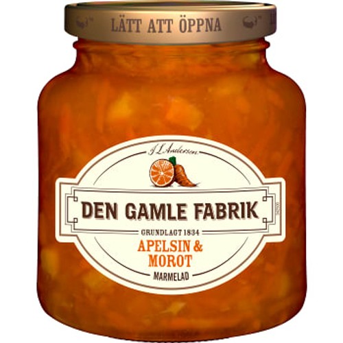 Marmelad Apelsin & morot 380g Den Gamle Fabrik