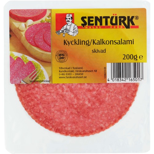Kyckling Kalkonsalami skivad 200g Sentürk
