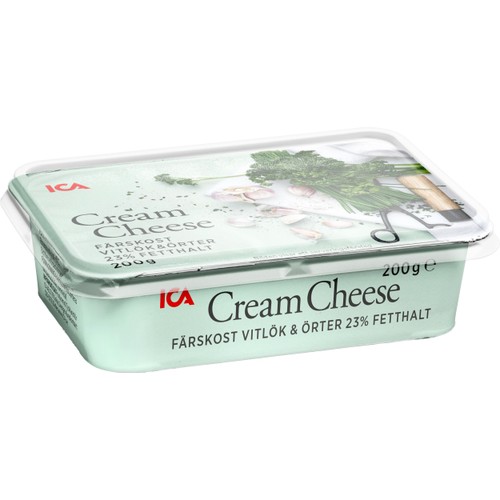Färskost Cream cheese Vitlök & Örter 23% 200g ICA