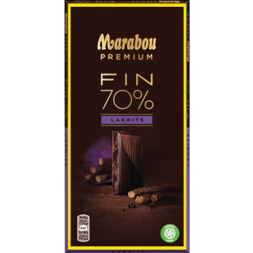 Chokladkaka Premium 70% kakao Saltlakrits 100g Marabou