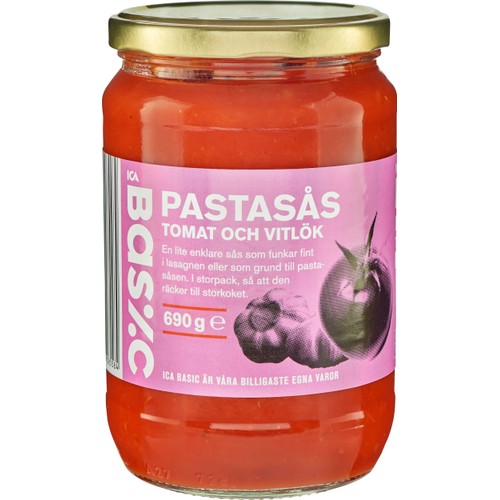 Pastasås Tomat & vitlök 690g ICA Basic