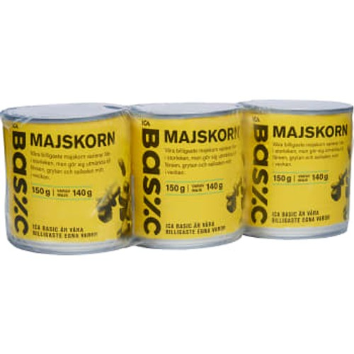 Majskorn 150g 3-pack ICA Basic