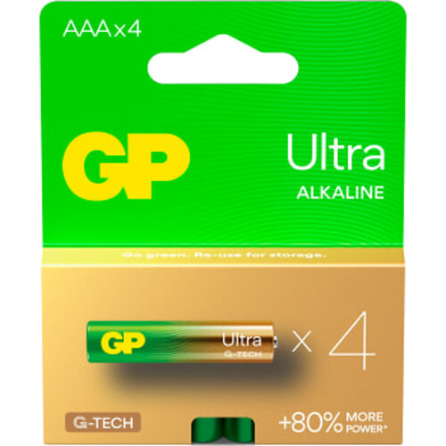 Batteri GP Ultra Alkaline AAA/LR03 4-pack GP