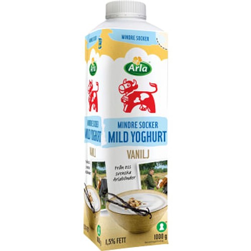 Yoghurt Mild Vanilj Mindre socker 1,5% 1000g Arla
