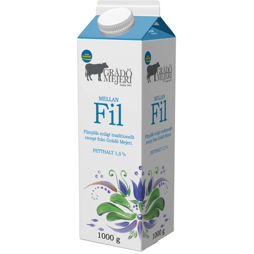 Mellanfil 1,5% 1000g Grådö Mejeri