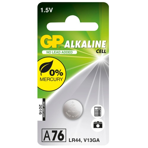 Batteri GP Knappcell Aklaline 1,5V, A76 1-p  Batteristen
