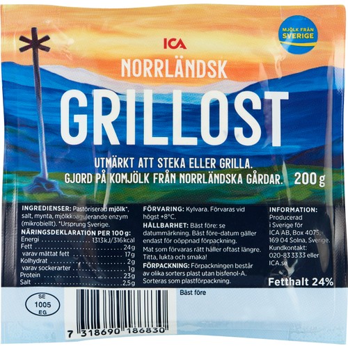 Grillost Norrländsk 24% 200g ICA