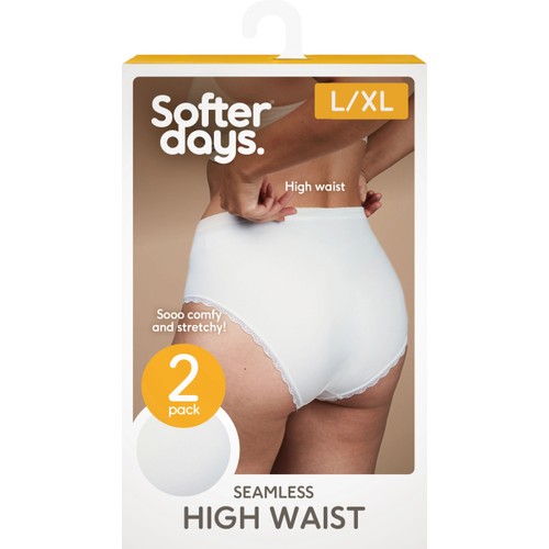 Trosa seamless spets High waist L/XL 2p vit Softer Days