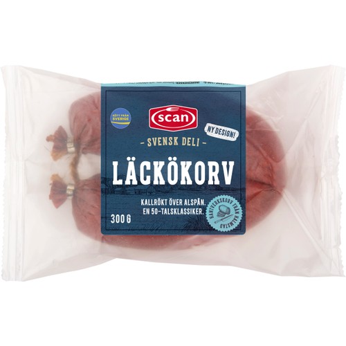 Läckökorv Kallrökt 70% Kötthalt 300g Scan