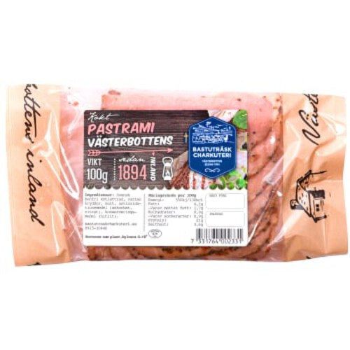 Kokt Pastrami 100g Bastuträsk Charkuteri