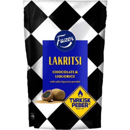 Lakritsi Choco & Liquorice Tyrkisk Peber 135g Fazer