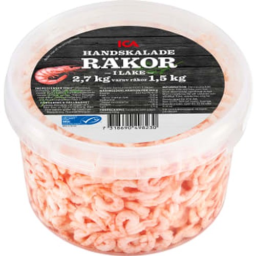 Räkor Handskalade i lake 1,5 kg ICA