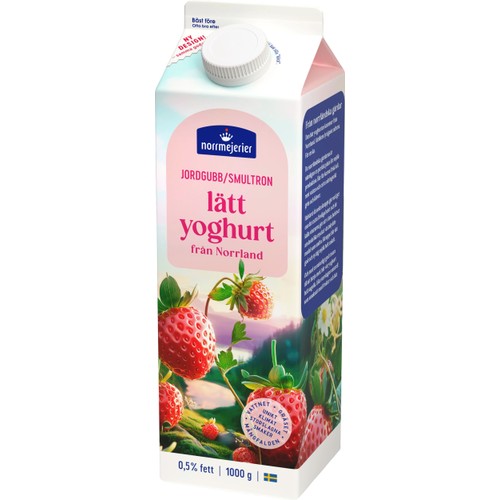 Fruktyoghurt Lätt Jordgubb Smultron 0,5% 1000g Norrmejerier