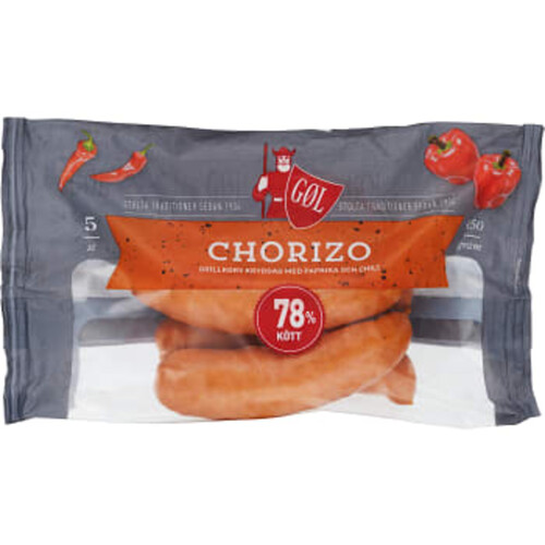 Chorizo Paprika Chili 78% Kötthalt 450g Göl