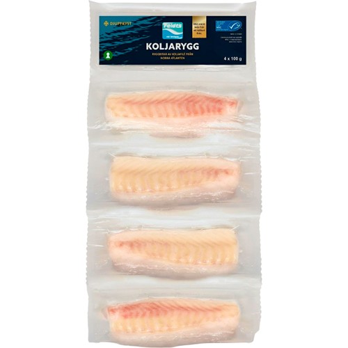 Fisk Koljarygg Kedjepack 400g Feldts