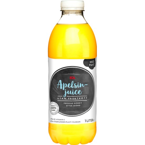 Apelsinjuice utan Fruktkött 1l ICA
