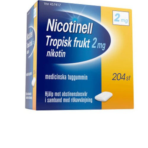 Nicotinell Tropisk frukt Medicinskt tuggummi 2mg 204-p