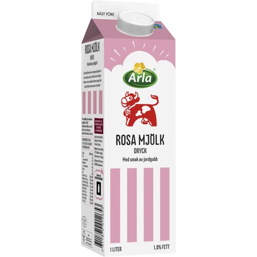 Mjölkdryck Jordgubb 1% lång hållbarhet 1000ml  Arla Ko