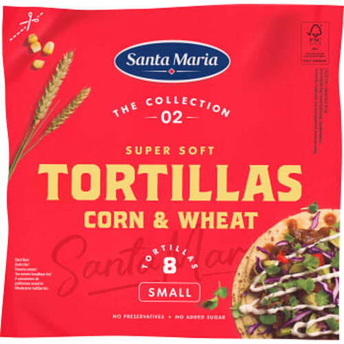 Tortilla Corn Wheat Små 200ml 8-p Santa Maria
