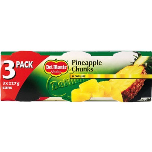 Ananasbitar i juice 3-p 420g Del Monte