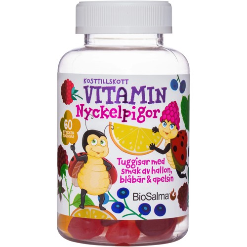 Kosttillskott Multivitamin Tuggisar Nyckelpigor 60-p BioSalma
