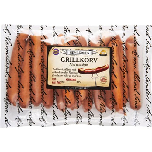 Grillkorv med tunt skinn 700g Hemgården