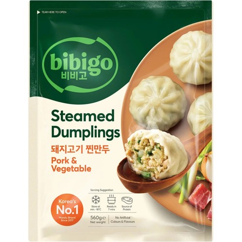 Dumplings Fläsk & Grönsaker Ångade Frysta 560g Bibigo