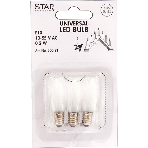 Reservlampa LED frost 3-p E10 10-55V Star Trading