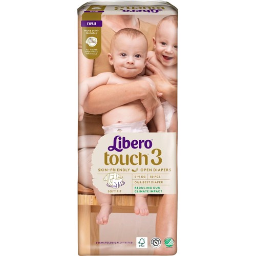 Blöjor Touch Strl 3 4-8kg kg Miljömärkt 50-p Libero