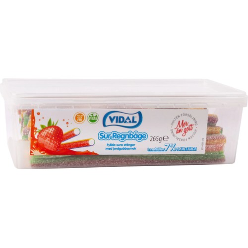 Godis Fyllda Sura Stänger Med Jordgubbssmak 265g Vidal