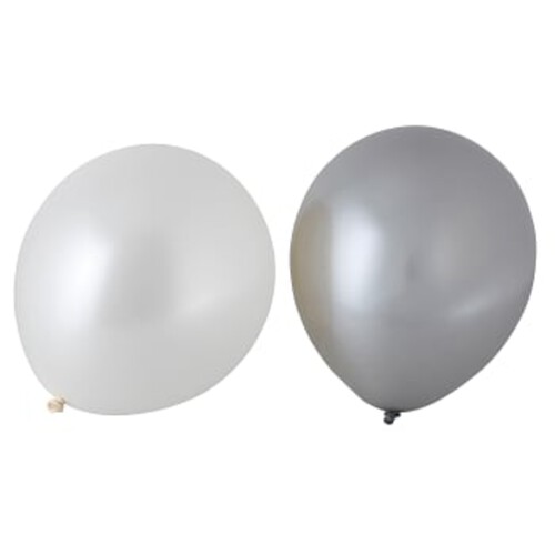 Ballonger Metallic Vit/silver 10-p