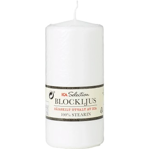 Blockljus Vitt 7x15cm ICA Selection