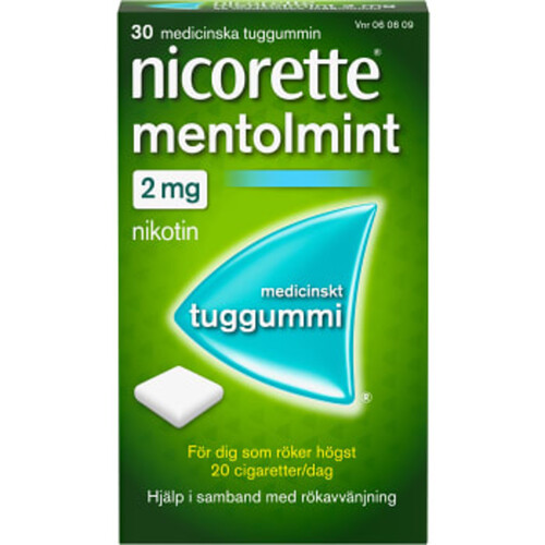Nicorette Mentolmint Medicinskt tuggummi 2mg 30-p