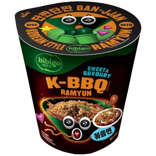 Snabbnudlar i Koreansk Stil Med BBQ-smak 98g Bibigo
