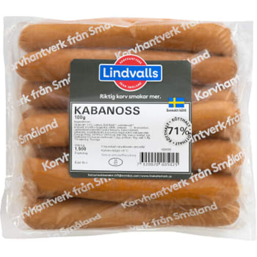 Kabanoss 71% Kötthalt 1,5kg Lindvalls Chark
