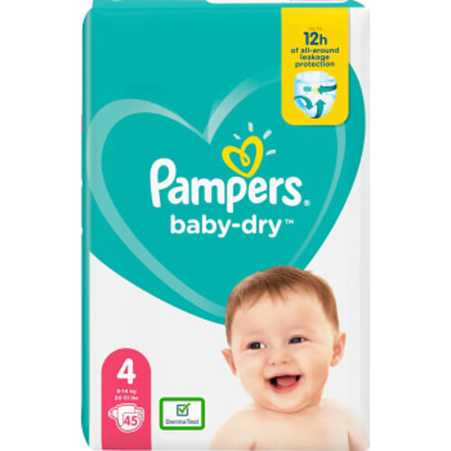 Blöjor Baby-Dry Strl4 9-14kg 45p ValuePack Pampers