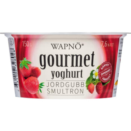 Yoghurt Gourmet Jordgubb Smultron 150g Wapnö