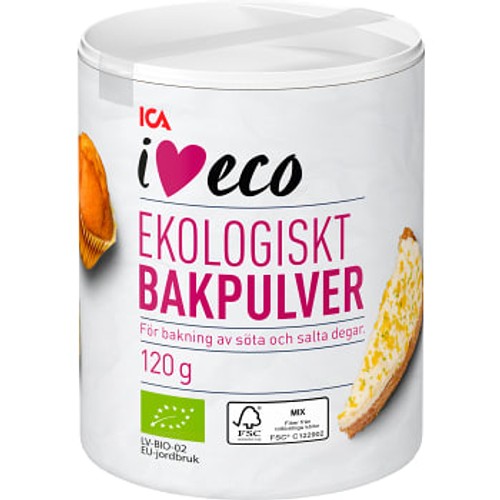 Bakpulver Ekologiskt 120g ICA I love eco